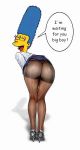 blue_hair marge_simpson the_simpsons white_background yellow_skin rating:Questionable score:12 user:toonhunter