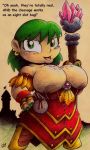 big_breasts breasts cleavage drake_fenwick dwarf gnome green_eyes green_hair text world_of_warcraft rating:Questionable score:10 user:zipp