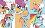  8d ass butt comic cub dialogue dr._erika_cane_(artist) equine female friendship_is_magic grin horse looking_at_each_other looking_back my_little_pony oral oral_sex pink_eyes pink_hair pony pussy pussylicking rainbow_dash rainbow_hair saliva scootaloo sex tears text tongue white_background young yuri  rating:explicit score:12 user:zetastar