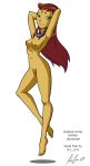 1girl al305sr armpit aulio_giron b-l_a-s dc_comics edit female_only full_body green_eyes nude solo starfire teen_titans white_background rating:explicit score:10 user:lizard