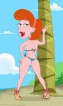 ass beach bikini disney earrings hairband jewelry linda_flynn-fletcher long_hair looking_back milf orange_hair phineas_and_ferb side-tie_bikini solo wide_hips rating:Questionable score:22 user:zipp