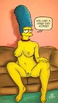 blue_hair blue_pubic_hair marge_simpson pearls the_simpsons yellow_skin rating:Explicit score:9 user:toonhunter