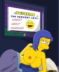 big_breasts blue_hair marge_simpson the_simpsons yellow_skin rating:Explicit score:11 user:toonhunter