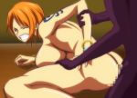 1girl angry arm_grab ass back big_breasts bracelet breasts cahlacahla censored clenched_teeth legs looking_back nami nude one_piece orange_hair red_eyes sex short_hair sitting tattoo thighs vaginal wince rating:Questionable score:11 user:SimsPictures