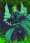  breasts curvy green_eyes green_hair highres huge_breasts humanized my_little_pony queen_chrysalis rhemora thighs  rating:questionable score:11 user:moonreker