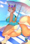  1girl 2020 animal_crossing animal_ear_fluff anthro ass audie_(animal_crossing) beach beach_towel beach_umbrella beverage_can big_ass big_breasts big_butt black_nose blonde_hair blue_clothing blue_dress blue_eyes breasts cameltoe can canid canine canis cheek_tuft clothed clothes clothing cloud countershade_butt countershade_face countershading creaturecola crossed_feet day digital_drawing_(artwork) digital_media_(artwork) doubutsu_no_mori dress eyebrows eyebrows_visible_through_hair eyelashes eyewear eyewear_on_head facial_tuft fangs female female_focus female_only female_solo food fruit full-length_portrait full_body fur furry glistening glistening_body glistening_skin happy high_res inner_ear_fluff large_ass lens_flare long_tail looking_back mammal multicolored_fur multicolored_tail nintendo ocean open_mouth open_smile orange_fur outdoors panties pattern pawpads pepsi pineapple plant portrait sea seaside shaded shiny shiny_skin short_hair side_view sideboob sky smile solo solo_female solo_focus sunglasses sunglasses_on_head sunlight tail thick_thighs towel translucent translucent_hair tuft two_tone_fur two_tone_tail underwear video_games water white_clothing white_panties white_underwear wolf wolf_ears wolf_tail  rating:questionable score:1 user:jordyhentai