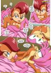 amy_rose archie_comics bbmbbf mobius_unleashed palcomix sally_acorn sega sonic_(series) sonic_the_hedgehog_(series) text the_heat_of_passion rating:Explicit score:7 user:ellampalli