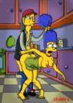 from_behind hair_pull marge_simpson senor_x_(artist) the_simpsons yellow_skin rating:Explicit score:22 user:O2B_Free