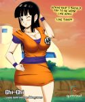  1girl big_breasts big_breasts black_eyes black_hair bluegraves breasts chichi cosplay curvy dragon_ball dragon_ball_z dress_up hips legs looking_at_viewer sash sexy short_skirt son_goku thick_thighs thighs wide_hips  rating:explicit score:5 user:agagto67