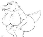  anthro bbw big_breasts breasts crocodile female nipples plump reptile scalie smile solo vorry_(artist) wide_hips  rating:questionable score:6 user:zipp