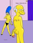 blue_hair hair marge_simpson montgomery_burns the_simpsons topflite yellow_skin rating:Questionable score:-8 user:rule35