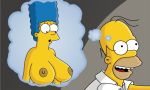 big_breasts blue_hair breasts crop hair homer_simpson marge_simpson the_simpsons yellow_skin rating:Explicit score:15 user:O2B_Free