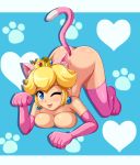 1girl animal_ears ass bent_over big_breasts blue_eyes breasts cat_ears cat_tail crown earrings female_only highres jewelry nude paw_pose princess_peach sigurd_hosenfeld sigurdhosenfeld solo super_mario_3d_world super_mario_bros. tail wink rating:Explicit score:34 user:ShadowKing11