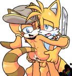 2013 amuzoreh anthro anus blue_eyes canine erection female fox furry hair hat headgear male male/female marine_the_raccoon miles_"tails"_prower nude orange_hair penetration penis pussy raccoon sega sex smile sonic sonic_(series) sword testicles vaginal vaginal_penetration weapon young rating:Explicit score:10 user:Furry_Love