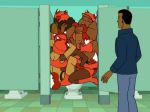 bathroom drawn_together foxxy_dark foxxy_love foxxy_phat foxxy_yella gif hat kissing lil_foxxy sideboob tail toilet yuri rating:Questionable score:9 user:GifTannen