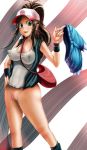 bottomless breasts erect_nipples hat naked_from_the_waist_down nintendo purse see_through shorts touko_(pokemon) vest rating:Questionable score:9 user:SimsPictures