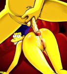 anal blue_hair hair marge_simpson tagme the_simpsons yellow_skin rating:Explicit score:4 user:toonhunter