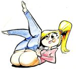  ass big_ass black_eyes blonde_hair bottomless courtney_babcock justindurden long_hair looking_back panties pants_down paranorman ponytail solo wide_hips  rating:questionable score:20 user:zipp