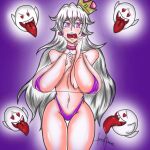  1girl big_breasts boosette crying_with_eyes_open curvy_figure dilane93 female mario_(series) micro_bikini open_mouth solo solo_female super_mario_bros. thick_thighs white_hair  rating:questionable score:0 user:dilane93