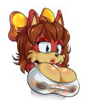  2014 alpha_channel anthro big_breasts breasts canine cleavage clothed clothing cuisine erect_nipples fiona_fox fox furry mammal nipples sega solo sonic_(series)  rating:explicit score:18 user:furry_love