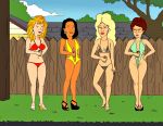 bikini breasts cleavage didi_hill earrings fence high_heels king_of_the_hill minh_souphanousinphone nancy_hicks_gribble peggy_hill rating:Explicit score:15 user:toonhunter