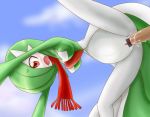 blush breasts censored cleavage cum furry gardevoir green_hair neichii open_mouth penis pokemon pregnant pussy red_eyes resized scarf sex short_hair vaginal rating:Explicit score:1 user:SimsPictures