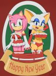  2014 amy_rose anthro bat big_breasts breasts christmas cleavage clothed clothing erect_nipples female furry gevind hedgehog holidays huge_breasts mammal nipples rouge_the_bat sega smile solo sonic_(series) underboob  rating:questionable score:43 user:furry_love