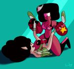 2_girls 2girls adventure_time ass cleavage crossover female/female female_only garnet_(steven_universe) marceline panties pussy steven_universe strap-on yuri rating:Explicit score:15 user:unknowmoney23