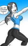 aeolus alluring ass breasts clothes female happy hips looking_at_viewer nintendo pants solo super_smash_bros. text trainer_(wii_fit) white_skin wii wii_fit wii_fit_trainer yoga_pants rating:Questionable score:57 user:Moonreker