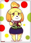 1girl animal_crossing animal_crossing_new_leaf anthro ass big_ass blush canid canine canine_humanoid carmessi clothes cute dog doubutsu_no_mori female female_only furry hair_tie happy hips isabelle_(animal_crossing) jingle_bell looking_at_viewer mammal nintendo ponytail secretary shih_tzu shizue_(doubutsu_no_mori) smile thick_ass thick_legs thick_thighs two_tone_hair video_games wide_hips yellow_fur rating:Safe score:4 user:Moonreker