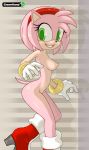 1girl amy_rose breasts female_only green_eyes greenhand looking_at_viewer nipples nude pink_hair sega solo_female sonic_the_hedgehog_(series) rating:Explicit score:12 user:gokussj400