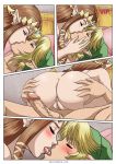 1boy 1girl ass ass_grab bare_shoulders bed blonde_hair blush brown_hair comic crown earrings eye_contact girl_on_top hair_ornament half-closed_eyes hat headpiece high_res highres hug hugging hylian jewelry kiss kissing link lips looking_at_another love neck nintendo nude open_mouth palcomix penis pillow pointy_ears princess_zelda pussy sex the_legend_of_zelda twilight_aftermath twilight_princess uncensored zelda rating:Explicit score:12 user:gamefreak10124