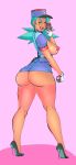  ass jontxu legoman lm_(legoman) officer_jenny pink_background pokemon  rating:questionable score:27 user:darthdaniel96