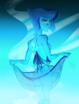 2016 ass behind blue_eyes blue_hair blue_skin crystal_gems dress feathers-ruffled gem glow lapis_lazuli lapis_lazuli_(steven_universe) looking_at_viewer nude see_through smile steven_universe wardrobe_malfunction rating:Questionable score:12 user:coots