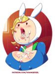  adventure_time breasts cum cum_in_mouth cum_on_face fionna_the_human open_mouth orange-peel  rating:explicit score:26 user:deathsinner77
