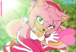 1girl amy_rose anthro big_eyes black_nose breasts clothed clothing fur furry headband hedgehog mammal sega signature sonic_(series) sonic_the_hedgehog_(series) tc video_games rating:Questionable score:5 user:Furry_Love