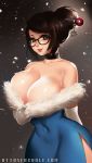  cleavage female_only glasses huge_breasts mei-ling_zhou mei_(overwatch) otto_(artist) overwatch  rating:questionable score:27 user:lizard