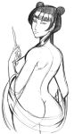 ass avatar:_the_last_airbender mai_(avatar) monochrome sideboob solo vicente  rating:explicit score:5 user:rule35