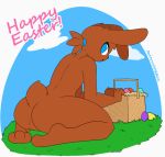 1boy 2018 3_fingers 3_toes ambiguous_gender anthro arched_back ass basket big_ass big_thighs biped black_nose blue_eyes bouncing_butt brown_fur brown_hair brown_tail butt_focus cloud digital_drawing_(artwork) digital_media_(artwork) easter easter_basket easter_egg egg english_text featureless_crotch floppy_ears fur furry gif girly grass hair holiday_message holidays humanoid_hands kneel lagomorph looking_back loop mammal nude open_mouth outside plantigrade ponytail presenting presenting_hindquarters rabbit rear_view short_tail sky snout soles text toes toony twerking url whygena rating:Explicit score:7 user:Furry_Love