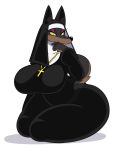  1girl acstlu anthro bedroom_eyes big_ass big_breasts breasts canine clothing cross dog eyelashes eyeshadow furry hand_on_chin laverne_(sssonic2) looking_at_viewer necklace nun snout sssonic2 tail wide_hips yellow_eyes  rating:questionable score:8 user:flbpfan