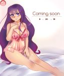  1girl bed doki_doki_literature_club lingerie mrscurlystyles purple_hair yuri_(doki_doki_literature_club)  rating:questionable score:1 user:fapraiser2