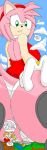  amy_rose ass boots bracelet fox giant gloves green_eyes jewelry looking_back miles_&quot;tails&quot;_prower pink_hair sega short_hair sonic text 