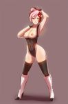  1girl aestheticc-meme areola breasts breasts_out_of_clothes exercise female_only female_solo high_heel_boots high_heels high_resolution leotard looking_at_viewer neopolitan nipples rwby shoes standing very_high_resolution 