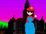 big_ass big_breasts big_thighs black_eyes deviantart fnf_at_it_again fnf_mario_mix friday_night_funkin genderswap heraclette_(fnf) heraclitus_(smash_mix) looking_at_viewer microphone red_eyes sonic.exe super_mario_bros.