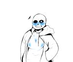 2010s 2018 2d 2d_(artwork) animated_skeleton blue_blush blue_breasts blush breasts clothed clothing digital_media_(artwork) ectobody ectobreasts hand_in_pocket hands_in_pockets hooded_jacket hoodie jacket looking_at_viewer male misake-san monster nervous partially_colored sans sans_(undertale) simple_background skeleton surprised sweat undead undertale undertale_(series) video_game_character video_games white_background