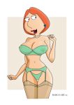  bra breasts family_guy garter_belt lois_griffin nipples panties pussy see-through stockings thighs 
