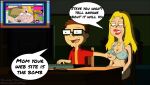  american_dad francine_smith hand_on_breast incest mother_and_son steve_smith sweat tagme watching_porn 