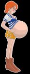  belly_bulge belly_expansion blush brown_eyes hand_on_belly looking_down milf nami nami_(one_piece) one_piece orange_hair pregnant pregnant_belly pregnant_female sexy xniclord789x 