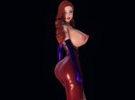  ass erect_nipples gloves huge_breasts jessica_rabbit red_dress red_hair thighs who_framed_roger_rabbit 