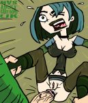 anal black_eyes black_hair breasts cartoon_network dyed_hair erect_nipples goth green_hair gwen_(tdi) hourglass_figure nev_(artist) pale-skinned_female thick_ass thick_legs thick_thighs total_drama_island two_tone_hair wasp_waist wince